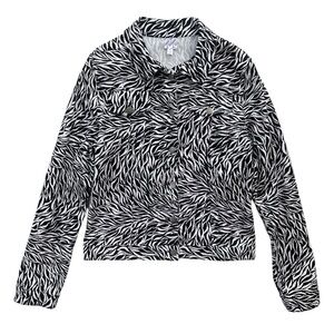 Disney D-Signed Girl’s XL Black White, Zebra Print Button Cotton Jacket #L865JC1